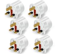 VGUARD Adaptateur Prise Anglaise, Lot de 6 Adaptateurs Voyage France/Europe vers UK, Universel de Secteur Angleterre, Convertisseur Europe 2 Broches vers UK - Blanc