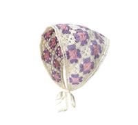 VGUEMVGW Bandanas à cheveux floraux, style mignon, pour femmes et filles, écharpe, bandana, bandana, tête en dentelle, Lucky Grass Violet, Large