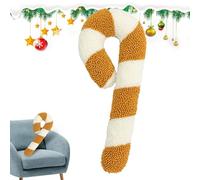 Vgvgaj Coussin de Noël doré Bonbons Sucre d'orge Coussin de Noël Coussin de Noël Coussin en peluche Candy Cane Décoration d'intérieur Coussin avec motif de bonbons pour chambre à coucher, canapé
