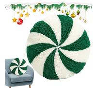 Vgvgaj Green Coussin de Noël Bonbons Sucre d'orge Coussin de Noël Coussin de Noël Coussin en peluche Candy Cane Décoration d'intérieur Coussin avec motif de bonbons pour chambre à coucher, canapé