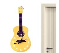 Vgvgaj Horloges de salon, horloge murale en forme de guitare | Horloge murale décorative en bois silencieuse, fonctionne à piles, décoration murale pour salle de musique