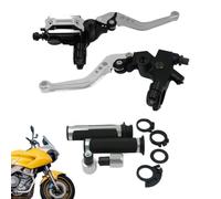 Vgvgaj Kit Leviers Embrayage Et Frein Frein Droit Disque Hydraulique Levier | Levier d'embrayage d'aluminium 22 mm pour la plupart des motos route, dirt, cruiser, tout-terrain, sport, Argent