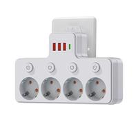 Vgvgaj Multiprises avec Protection Contre Les surtensions - Chargeur USB,Prolongateur pour Prise,pour Le Bureau à Domicile, Le Travail sur Bureau, Voyages, dortoirs universitaires et la Table