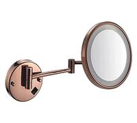 VGVSBG Miroir de Maquillage Mural avec grossissement 3/5/7/10X, miroirs de courtoisie éclairés grossissants de 8 Pouces avec lumières LCD, Version améliorée Miroir co