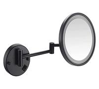 VGVSBG Miroir de Maquillage Mural avec grossissement 3/5/7/10X, miroirs de courtoisie éclairés grossissants de 8 Pouces avec lumières LCD, Version améliorée Miroir co