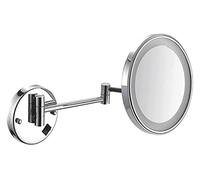 VGVSBG Miroir de Maquillage Mural avec grossissement 3/5/7/10X, miroirs de courtoisie éclairés grossissants de 8 Pouces avec lumières LCD, Version améliorée Miroir co