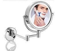 VGVSBG Miroir de Maquillage Mural de 8,5 Pouces, Miroir de Salle de Bain Mural grossissant avec lumières LED, Extensible des Deux côtés, Rotation pivotante à 360 degré