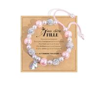 VGWON Bracelet Enfant Fille, Bracelet Perle Licorne Rose, Cadeau de Maman à Fille, Cadeau d'Anniversaire, Noël, Nouvel, An Cheval