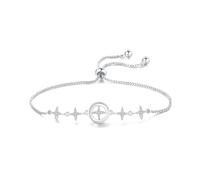 VGWON Bracelet Femme Plaqué Argent Étoile, Idee Cadeau Femme pour Maman Petite Amie Sœur Fille, Cadeau Personnalisé pour Anniversaire Noel Mariage