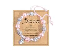 VGWON Bracelet Fille, Bracelet Enfant Licorne Rose, Bijoux Enfant Fille, Cadeau Anniversaire, Noël, Cheval, Halloween, Thanksgiving, Noël, Nouvel,An Cheval