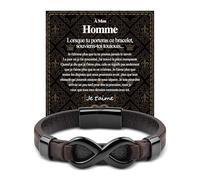 VGWON Bracelet Nœud Infini Homme - Cadeau Saint Valentin, À mon Homme, Je t'aime - Bracelet Cadeau d'anniversaire pour Petit Ami, Mari, Couple - Infinito 327