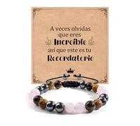 VGWON Bracelet Pour Femme, Cadeaux Pour Femme, Bracelet En Perles De Pierre Naturelle œIl De Tigre En Quartz Rose Hématite 8 mm, Cadeau D'Anniversaire Saint Valentin Pour Femmes ES