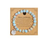 VGWON Cadeau Maitresse d'École, Merci Maitresse | Cadeau Professeur, Bracelet Maîtresse Pendentif Pomme Pierre Naturelle, Cadeaux Personnalisé Maîtresse