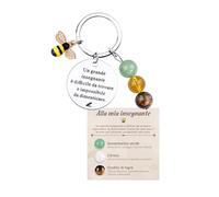 VGWON Cadeau pour enseignant fin d'année, porte-clés pour enseignants, idée cadeau pour enseignants pour maternelle, collège, Thanksgiving, fin d'année, anniversaire, Noël, retraite, M, Acier