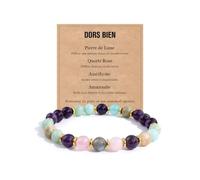 VGWON Idee Cadeau Femme Bracelet Pierre Naturelle Pierre de Lune Bijoux | Cadeau Anniversaire Noel Saint-Valentin Thanksgiving Fete des Meres pour Maitresse Maman Mamie Tata Marraine Collègue Amie