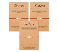 VGWON Lot de 2/3/4 bracelets pour sœurs, cadeaux de la part d'une sœur, bracelets longue distance assortis en forme de cœur, cadeau pour anniversaire, Thanksgiving, Noël, 11 inches, Acier inoxydable