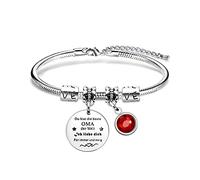 VGWON Oma Armband mit Rubin, Weihnachten, Muttertag und Geburtstag Geschenk für Oma, 316L Edelstahlarmband mit Laser graviert Text