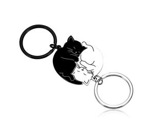 VGWON Porte Clef Couple de Chats Mignon, Cadeau Couple