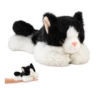VgxRolq Peluche chat noir et blanc, taille de la paume, décoration de bureau, joli cadeau pour les amateurs de chats, adolescents et adultes
