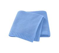 VGy498 Couverture tricotée au crochet pour bébé garçon fille 76,2 x 101,6 cm Bleu Taille unique