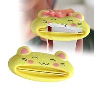 VGy634 Lot de 4 distributeurs de tubes de dentifrice en forme d'ours, grenouille, panda, cochon de dessin animé pour dentifrice, support à rouler VGy634 (A, 9 cm)