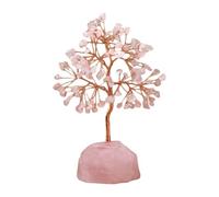 VGy754 Arbre en cristal naturel Feng Shui Richesse Chance Décoration de bureau (B, taille unique)