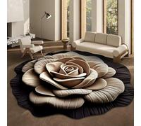VGy815 Tapis de sol en terre de diatomées et fleurs 3D, doux et confortable, super absorbant, séchage rapide, pour chambre à coucher, entrée ou coiffeuse (L, 80 cm) (C, 40 x 40 cm)