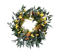 VGy951 Grande couronne de verdure d'été et de printemps pour porte d'entrée, couronne de verdure avec porte d'entrée, couronne verte d'extérieur pour ferme, porche, maison toutes saisons (vert, 45)
