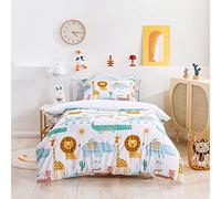 Vgzsyomqib Animaux Tropical Housse de Couette 200x200 cm + 2 Taies d'oreiller Garçon Fille Adulte Aventure Safari Linge Parure de Lit Enfant Ado 2 Personnes Imprimée Housses Couettes Fermeture Éclair