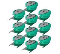 vhbw 10 NiMH pile bouton de remplacement pour type V40H 3 épingles | 40mAh 1,2V convient pour les batteries de modélisme etc.