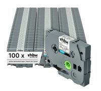 vhbw 100x Rubans compatible avec Brother GL H105, 100, 200, H100 imprimante d'étiquettes 8m x 12mm Noir sur Blanc
