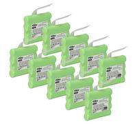 vhbw 10x Batterie compatible avec Midland M99, LXT410, LXT376, LXT440, LXT420, M48, LXT460 radio talkie-walkie (700mAh, 4,8V, NiMH)