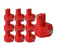 vhbw 10x Batterie remplacement pour Makita 192681-5, 192698-8, 192681-B, 192698-A, 193059-5, 192598-2 pour outil électrique (3000 mAh, NiMH, 12 V)