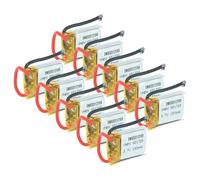 vhbw 10x Batteries pour modéle RC par ex. Voiture de Course Avion (150mAh, 3,7V, Li-polymère, 25 x 17,5 x 7,6 mm, Walkera à 2 Broches)