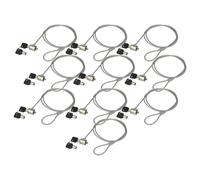 vhbw 10x Câble antivol Kensington pour Ordinateur Portable, Notebook - Verrou de sécurité avec clés, 1,2 m