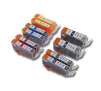 vhbw 10x cartouche pour imprimante en lot avec puce pour Canon Pixma IP4800, IP4850, IP4900, IP4950, IX6550, MG5100 comme CLI-526BK/C/Y/M, PGI-525BK. G