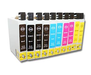 vhbw 10x Cartouches Compatible avec Epson Stylus DX4200, D68, DX4250, DX3800, DX3850, D88, D88 Plus, DX4850, DX4800 imprimante