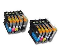 vhbw 10x cartouches compatible pour Brother DCP-J 4120 DW imprimante - Set cyan, magenta, noir, jaune avec puce G