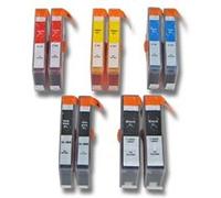 vhbw 10x cartouches compatible pour HP Officejet 7500a e-All-in-one imprimante - Set cyan, magenta, photo noir, noir, jaune G