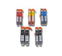 vhbw 10x Cartouches Compatible pour HP Photosmart C310, C310a imprimante - Set Cyan, Magenta, Jaune, Noir, Photo Noir avec Puce