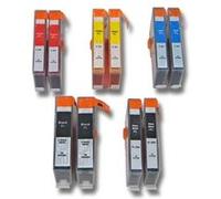 vhbw 10x cartouches compatible pour HP Photosmart C410, C410b imprimante - Set cyan, magenta, jaune, noir, photo noir avec puce