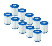 vhbw 10x Cartouches filtrantes Remplacement pour Bestway 58094, FD2137, Type II pour Piscine Pompe de Filtration, Filtre à Eau Blanc/Bleu