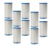 vhbw 10x Cartouches filtrantes Remplacement pour Intex Filtre Type A pour Piscine Pompe de Filtration, Filtre à Eau Blanc/Bleu