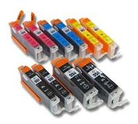 vhbw 10x cartouches pour imprimante en lot avec puce pour Canon Pixma IX6850 comme CLI-551BK/C/M/Y, PGI-550BK. G