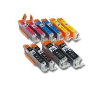 vhbw 10x cartouches pour imprimante en lot avec puce pour Canon Pixma MG5500, MG5600, MG5655 comme CLI-551BK/C/M/Y, PGI-550BK.