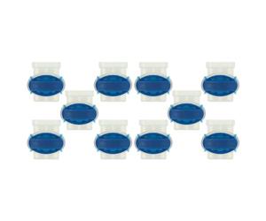 vhbw 10x connecteurs pour câble périphérique compatible avec Zuchetti robots de pelouse - Serre-câbles, étanches transparent/bleu
