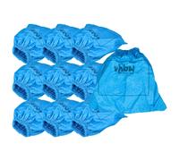 vhbw 10x Filtre textiles compatible avec Einhell Duo 1250, Duo 1100, DUO 1300 aspirateur sec et humide - Sac filtrant, lavable bleu