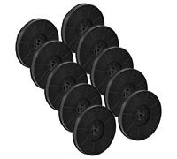 vhbw 10x Filtres à charbon actif compatible avec Exquisit UBH10INOX, UBH10-2 INOXLOOK, UBH20-2.1MI, UBH10WE, UBH20 hotte aspirante - 17,5 cm
