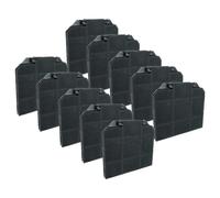 vhbw 10x Filtres à charbon actif compatible avec Faber 112.0157.243 hotte aspirante - 26,5 x 23,7 x 1,6 cm