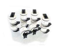 vhbw 10x lot de rouleaux d'étiquettes 62mm x 15,24m compatible avec Brother P-Touch QL-500BS, QL-500BW, QL-550, QL-560, QL-560VP, QL-570